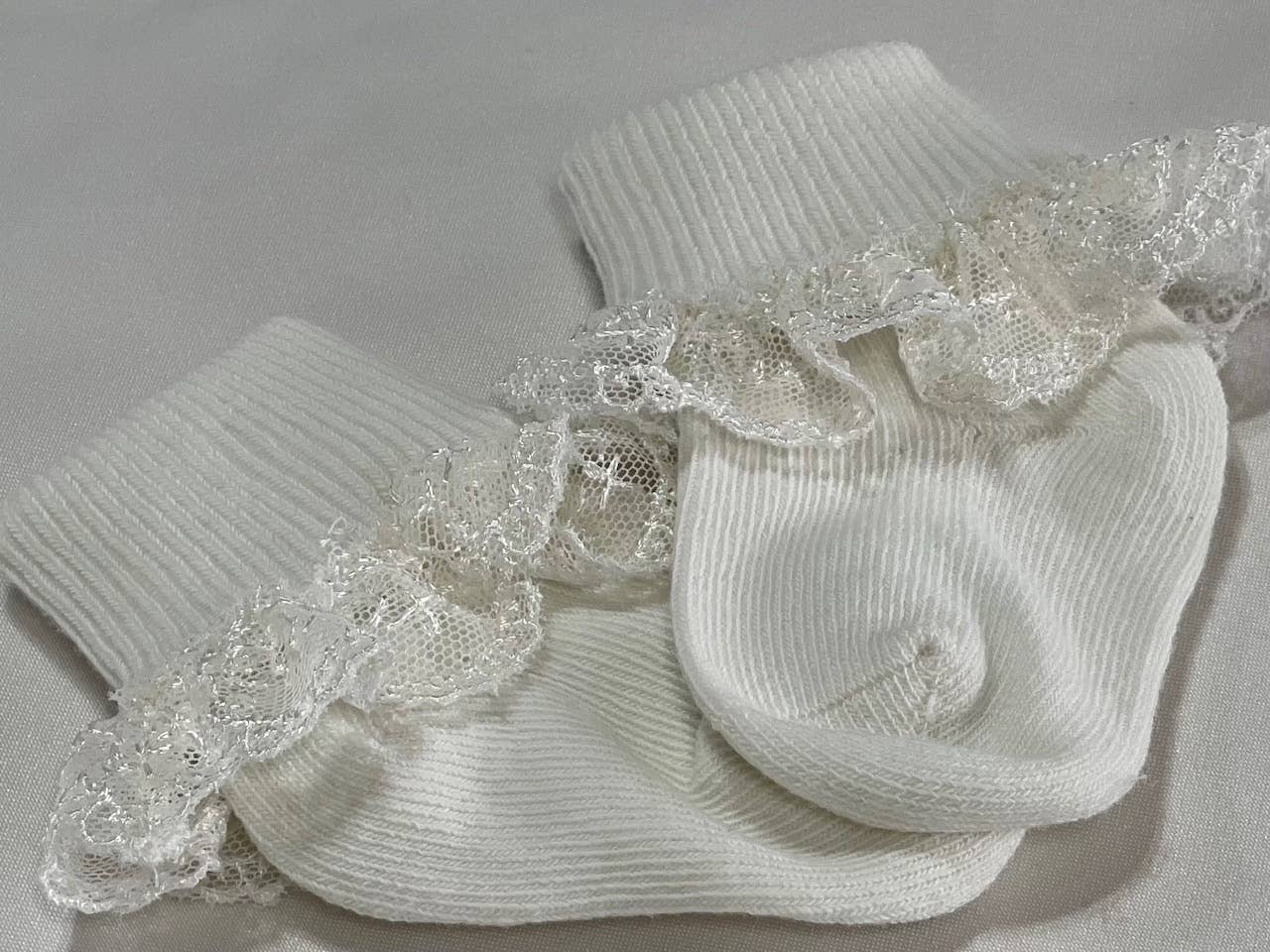 Baby LT.Ivory Socks With Lace Ruffle
