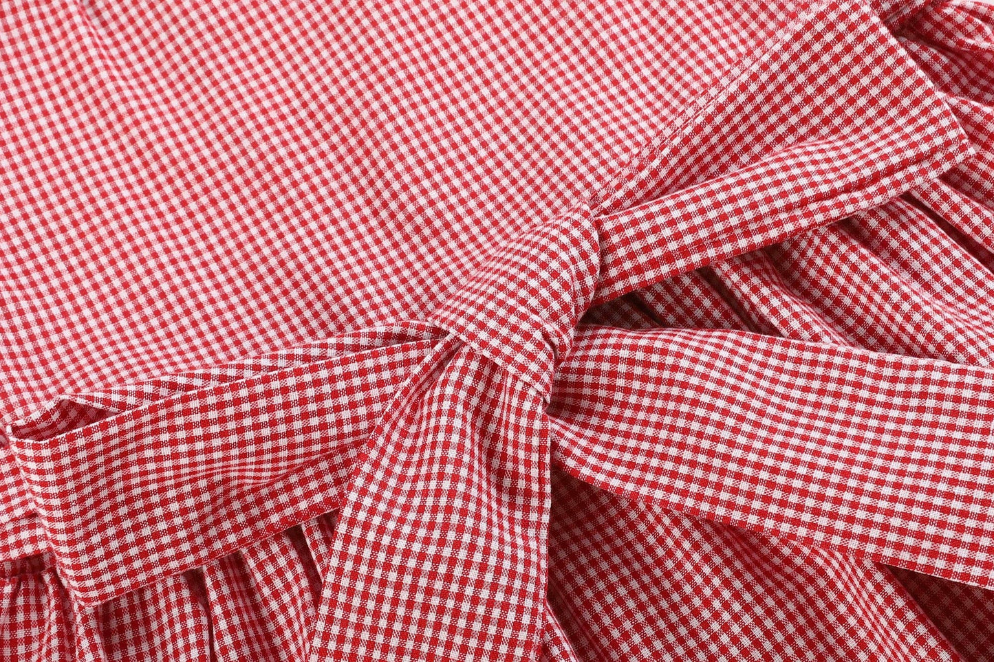 Red Gingham Cow Button Dress