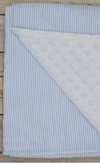 Seersucker baby blankets with monogram