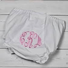 Diaper Cover - White Double Seated Panty with free monogram