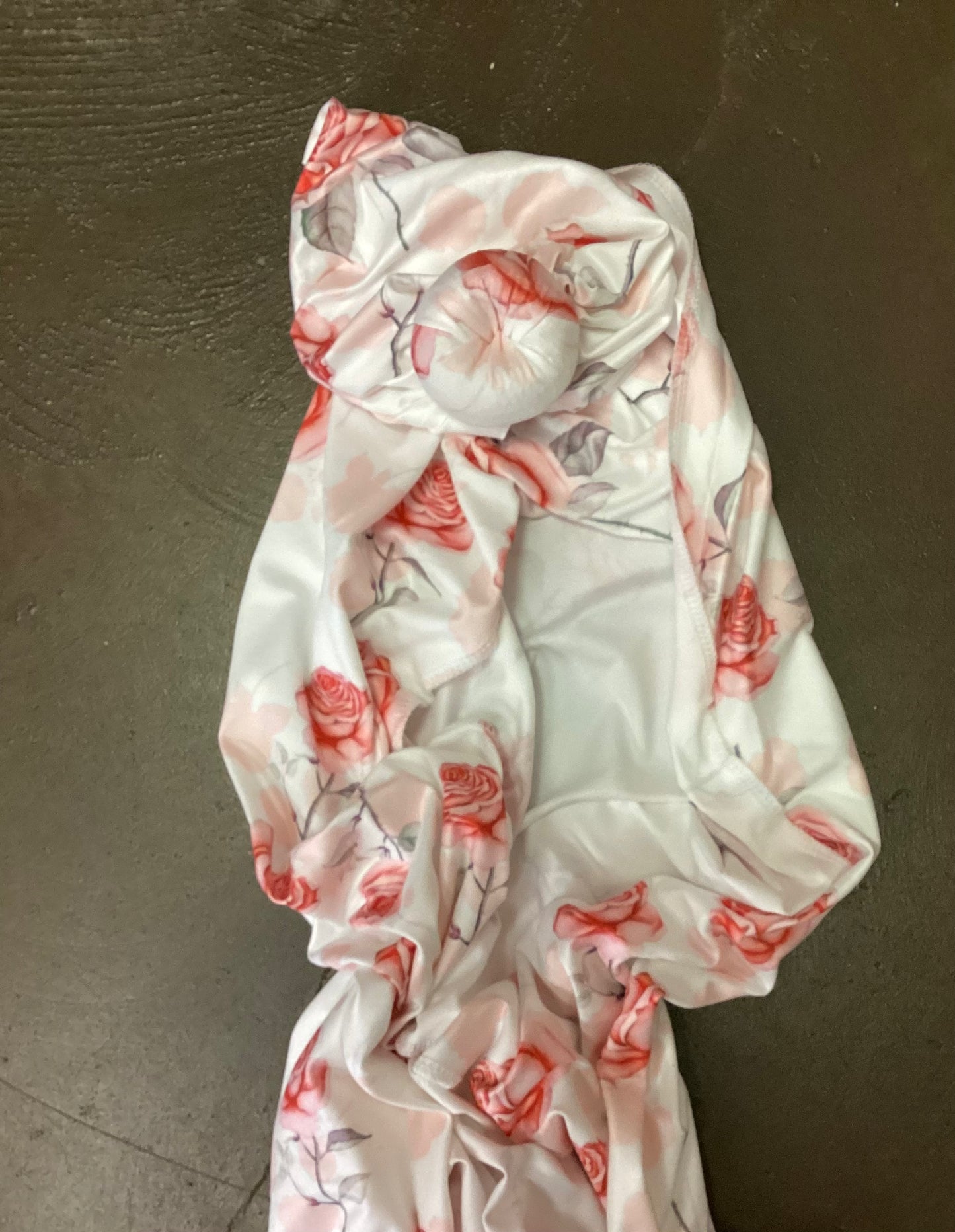 Floral baby wrap and hat