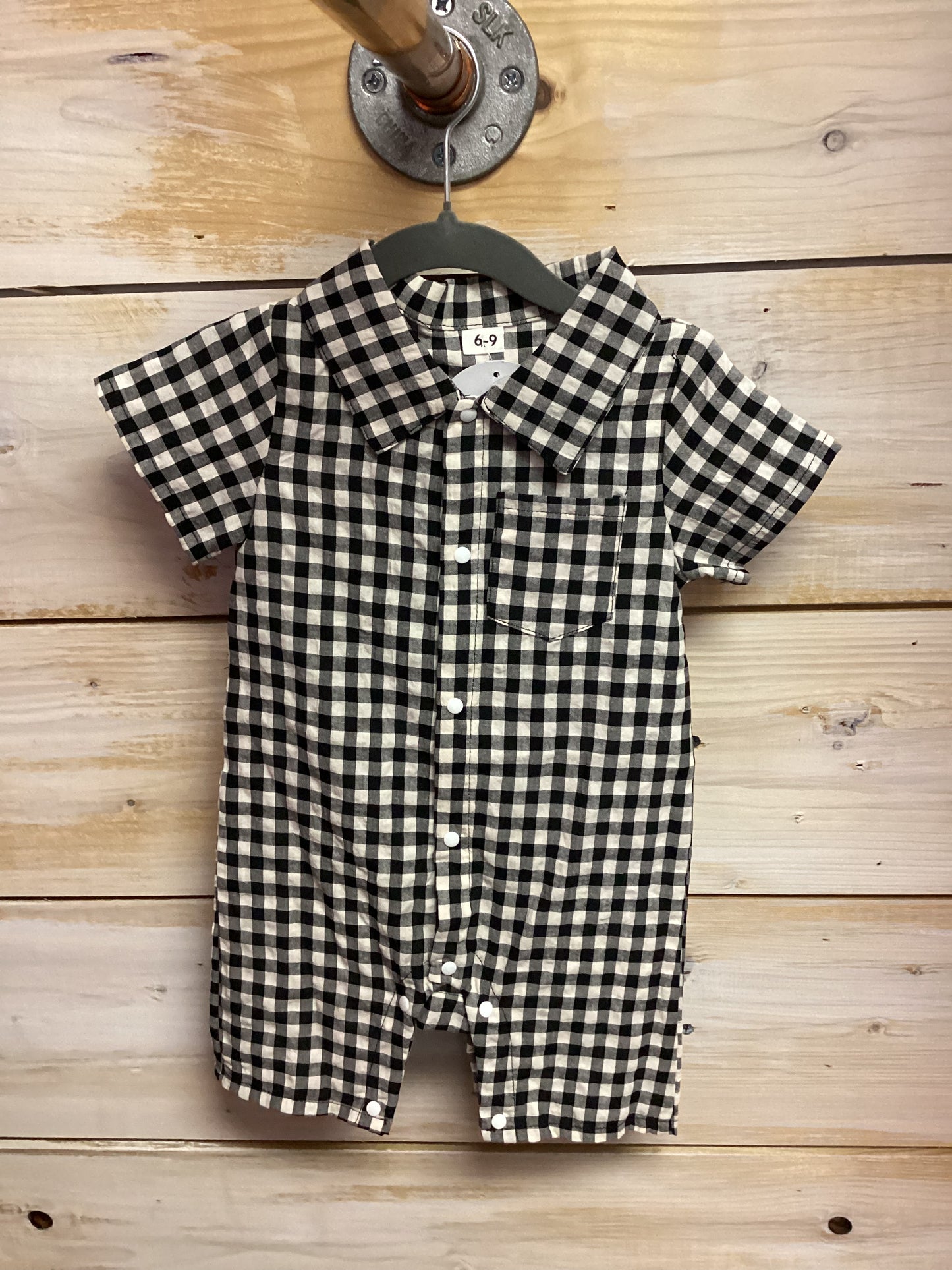 Gingham black one piece