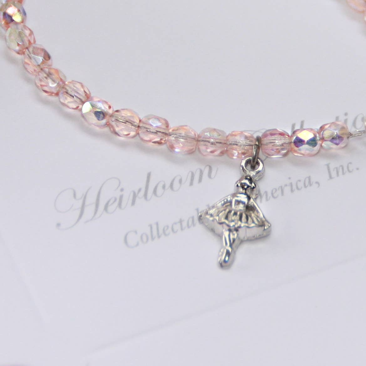 Dance Ballerina Pink Crystal Bracelet 6" CJ-365