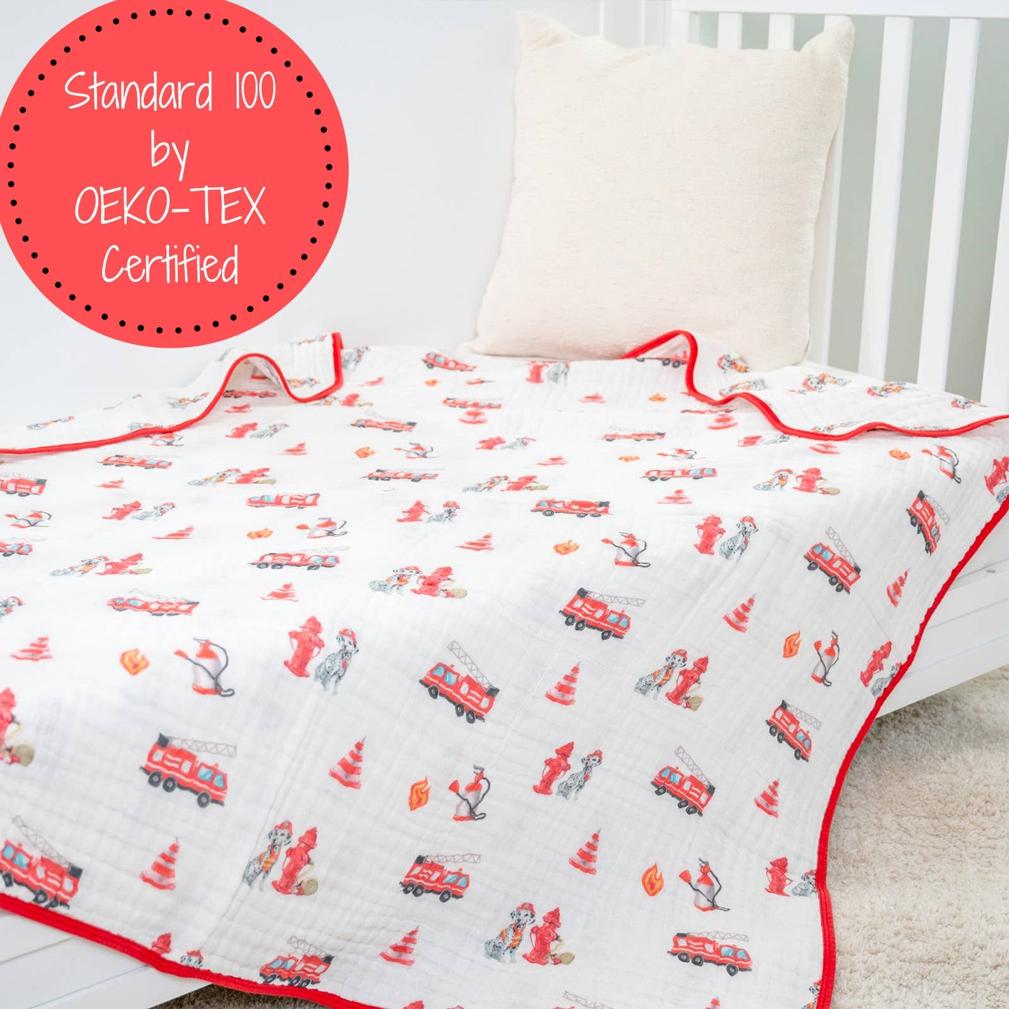 Fireman Baby Toddler Muslin Quilt