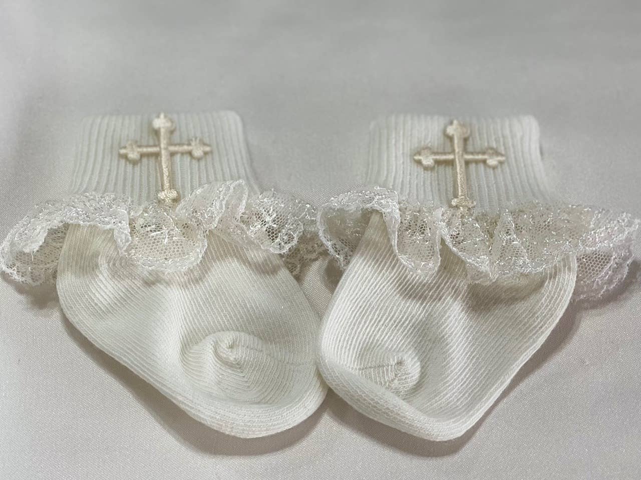 Baby LT.Ivory Socks With Lace Ruffle
