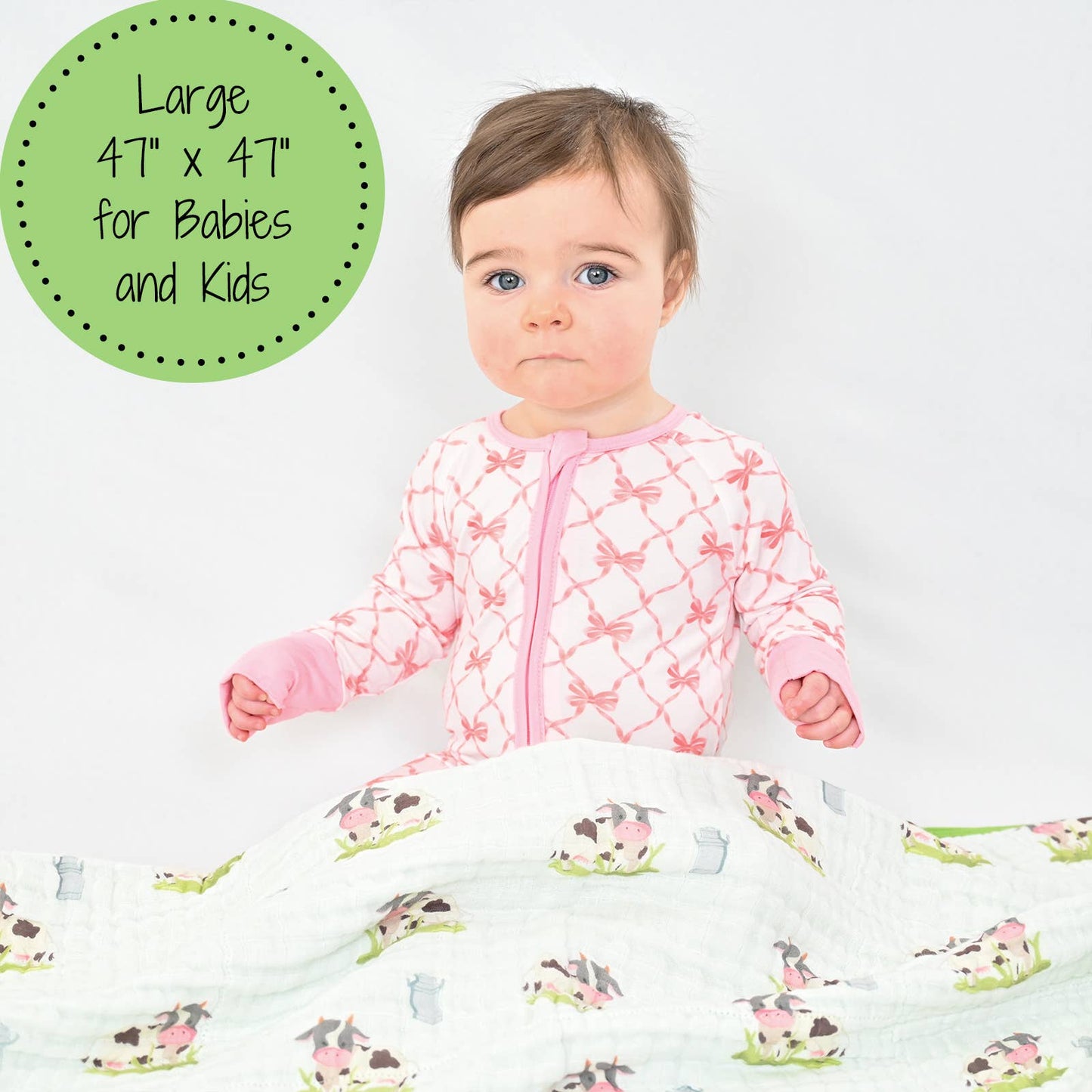 Moo Moo Here Farm Theme Baby Toddler Muslin Quilt