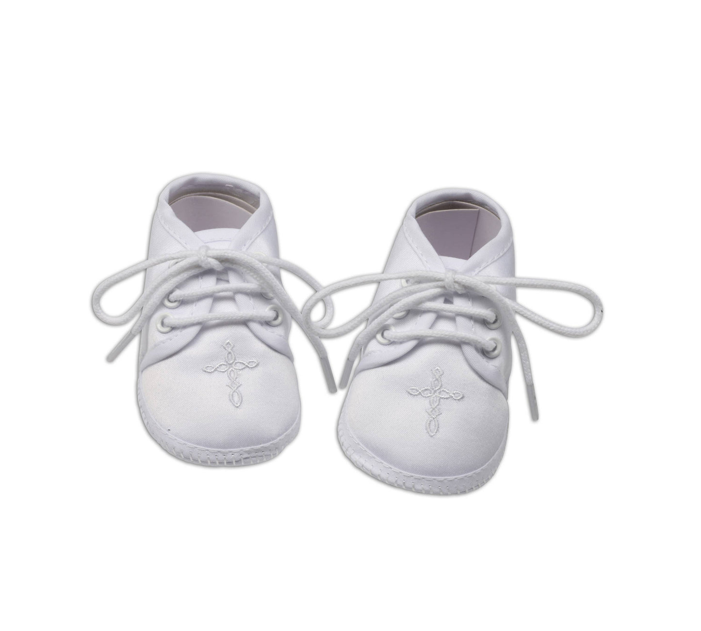 White Boys Baptism Shoe With Cross