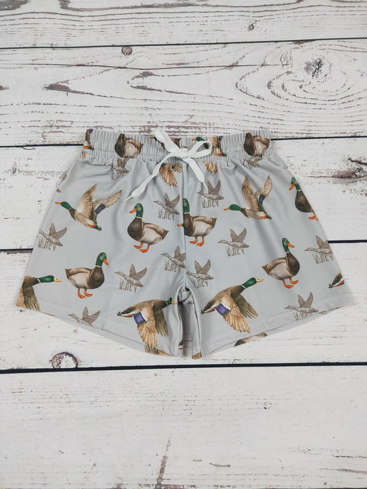 Boys Grey Mallard Printed Boardshorts