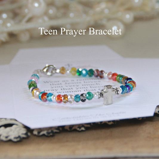 Teen Prayer Bracelet Multi Color Crystals  TN-13