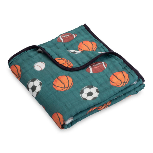 Little Athlete Sporty Theme Baby Toddler Muslin Quilt