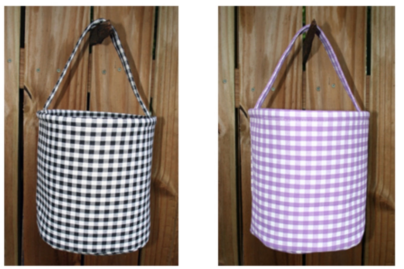 Gingham bucket with free monogram – Sew Blessed Monogramming