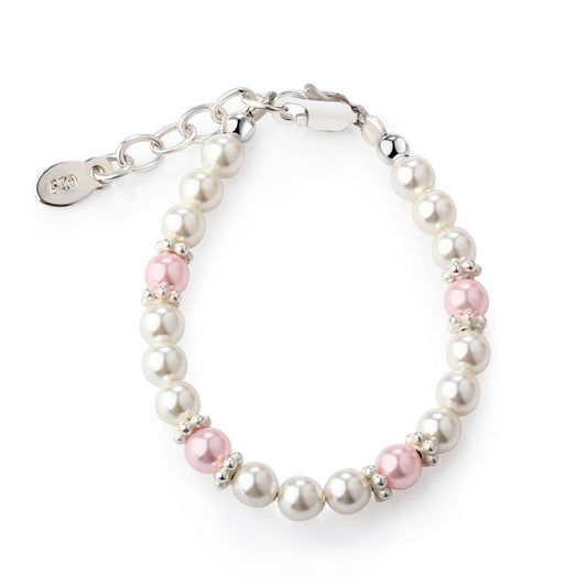Girls Sterling Silver Pearl Baby Bracelet or Kids Jewelry