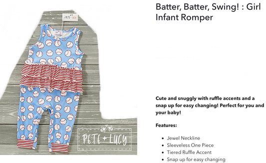 Batter batter sleeveless romper