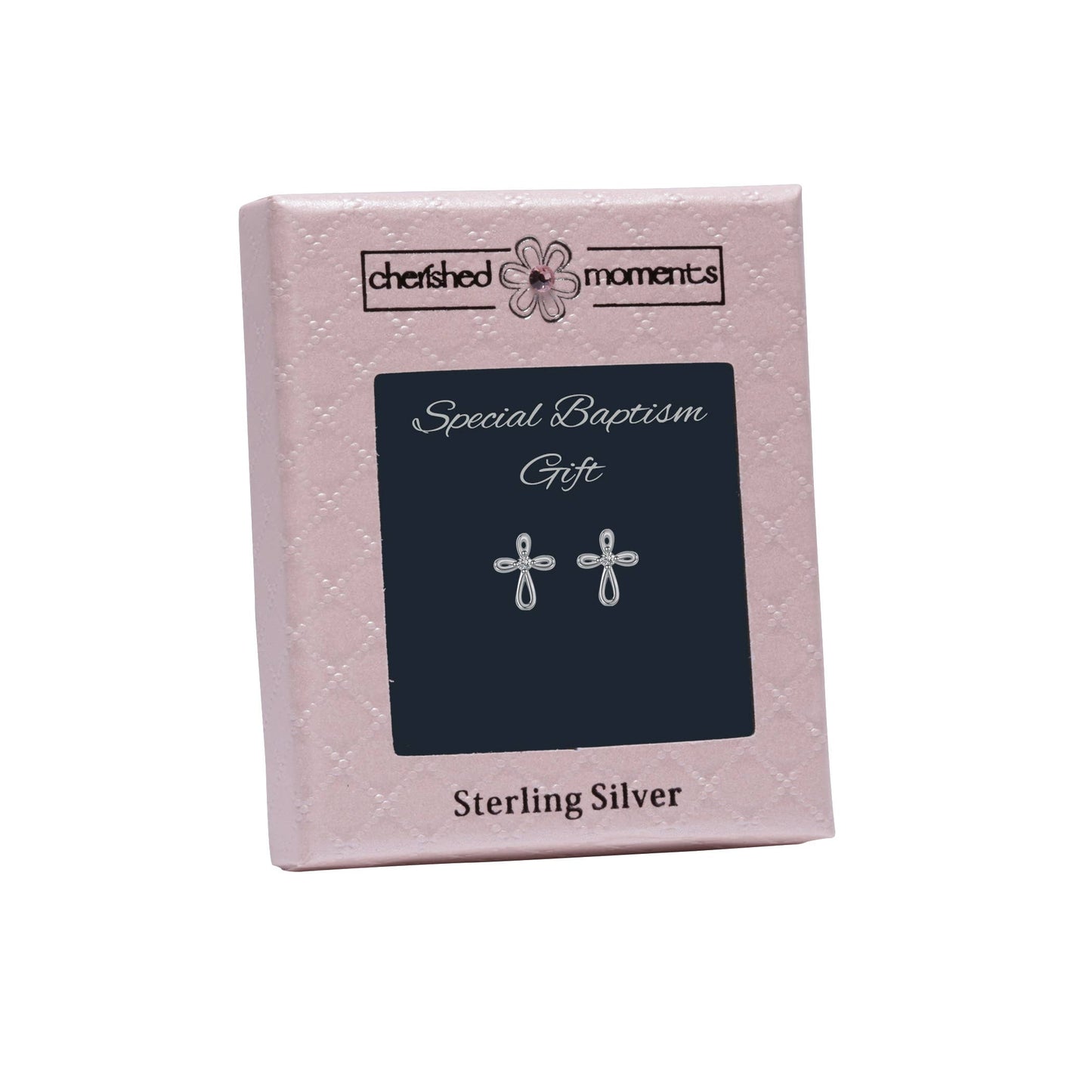 Sterling Silver Cross Earrings Baby Girl Baptism Gift