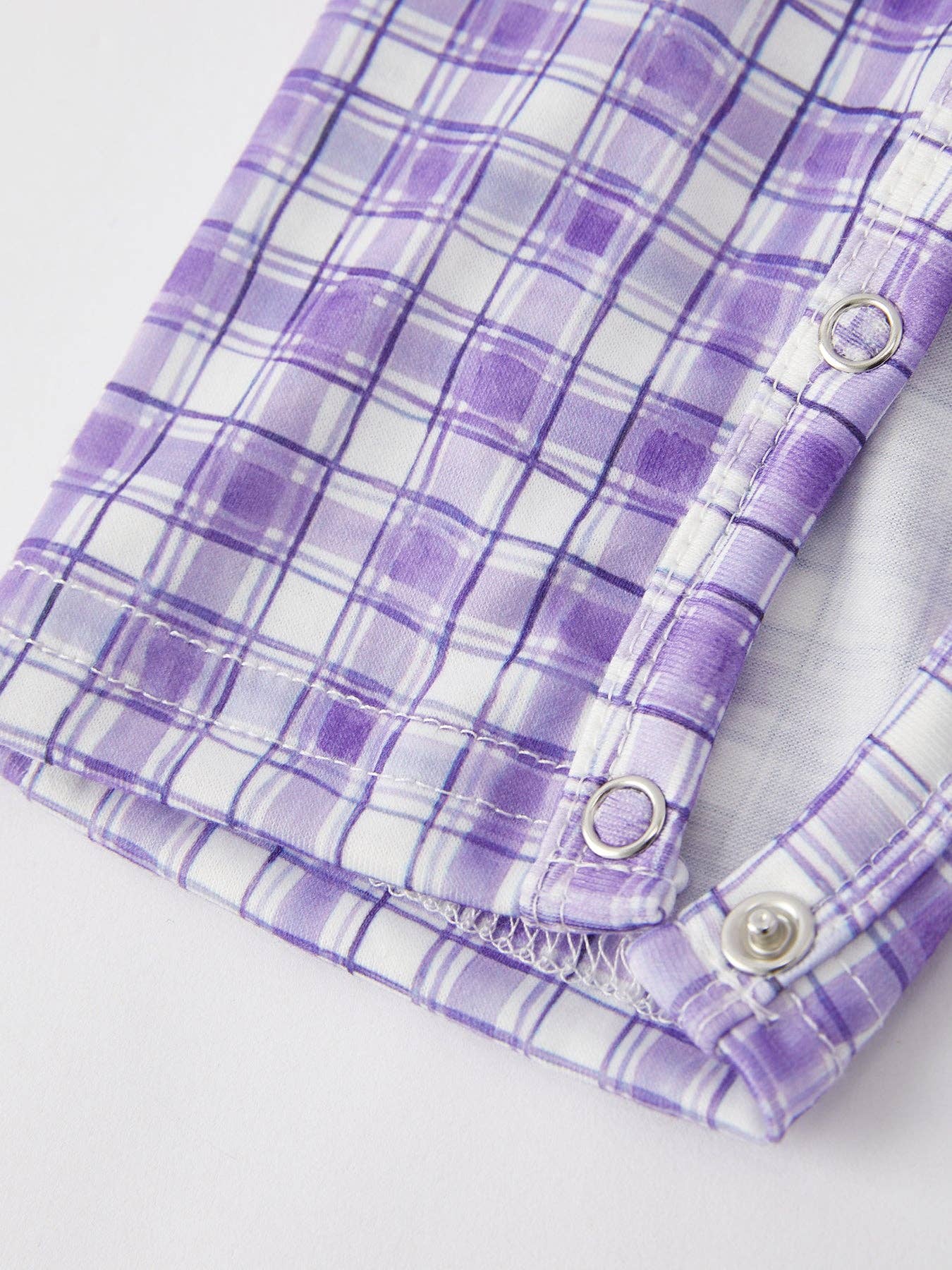 MardiGras Purple Plaid Animal Smock Embroidery Boys' Romper