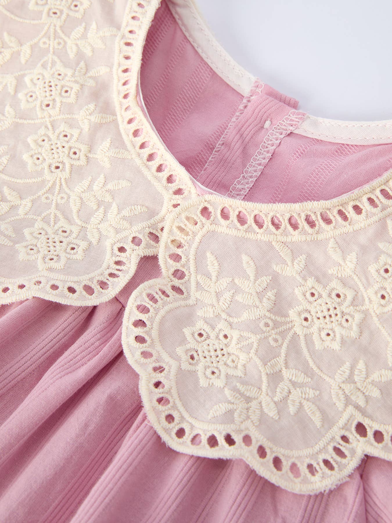 Pink Lace Collar Baby Girl Romper