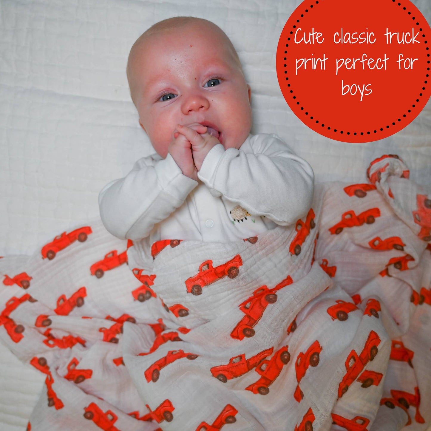Truckin' On Baby Swaddle Blanket