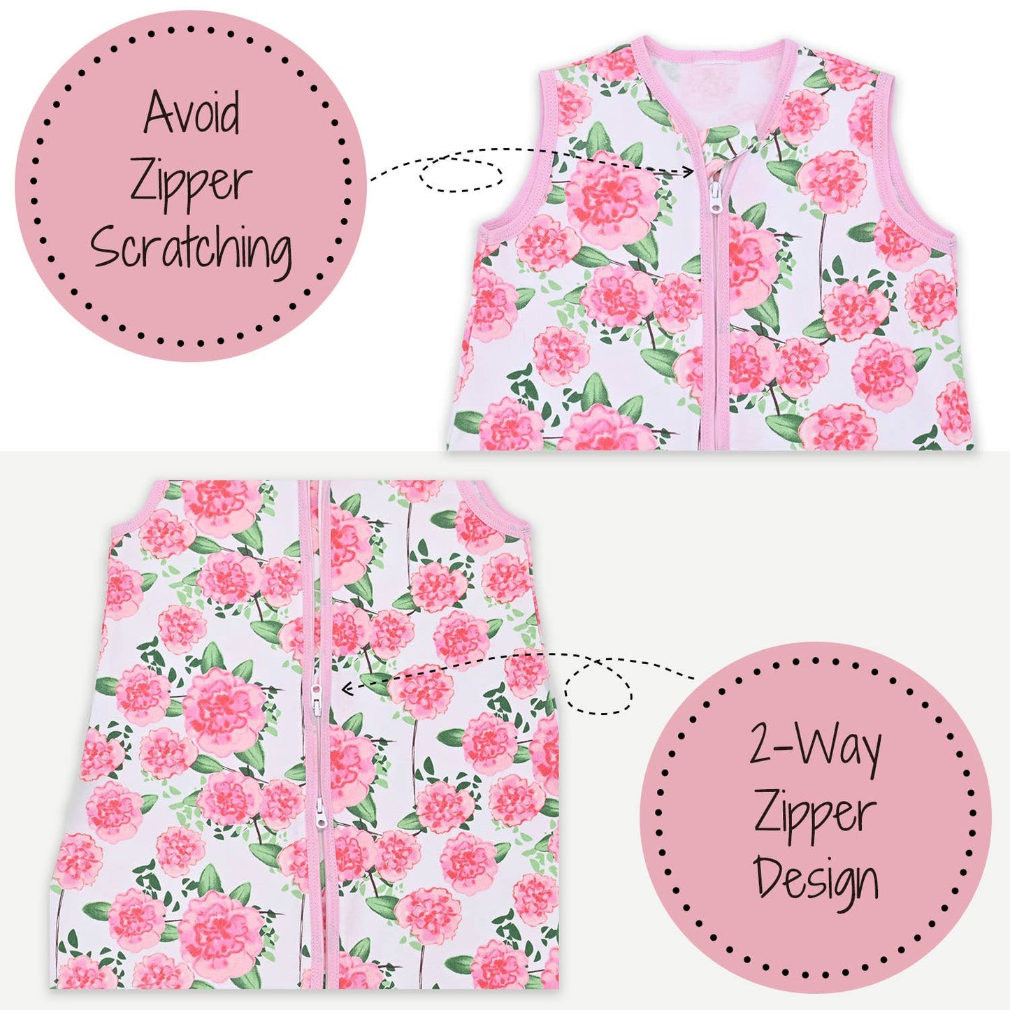 Live Life in Full Bloom Baby Sleep Sack, 100% Organic Cotton