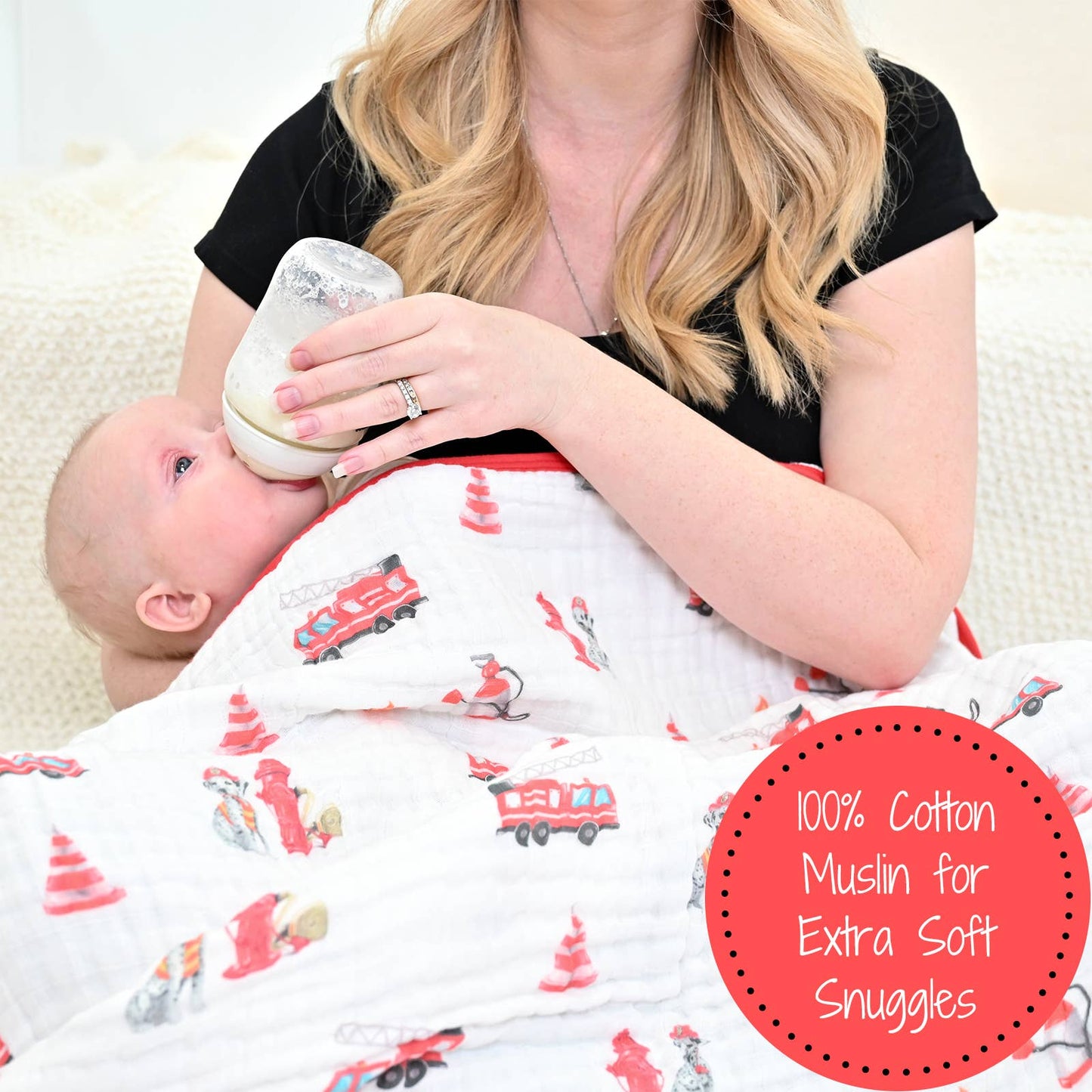 Fireman Baby Toddler Muslin Quilt